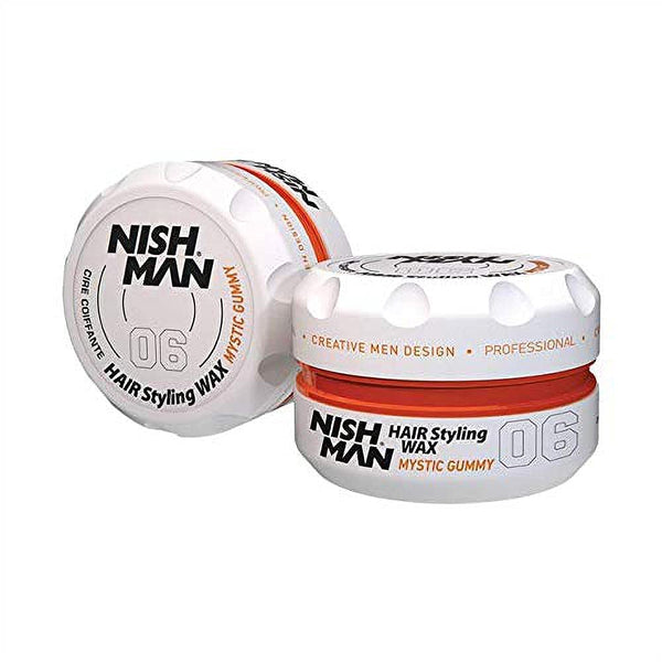Nishman 06 Mystic Gummy Flexible Hold High Shine Styling Wax - Peach Fruit (150ml/5oz)