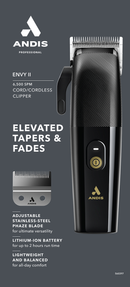 Andis Envy II Clipper - Black (560397)