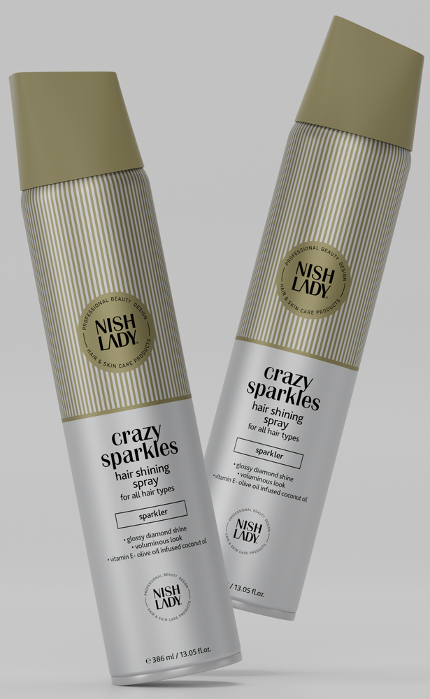 Nish Lady Crazy Sparkles Hair Shining Spry for All Hair Types - Sparkler