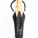 XL curling iron with black handle, gold barrel, and power/off control dial.