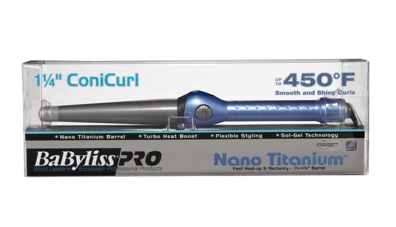 BaByliss PRO Nano Titanium Conicurl Iron 1.25" - 0.75" (BABNT125TBN) - Old Packaging