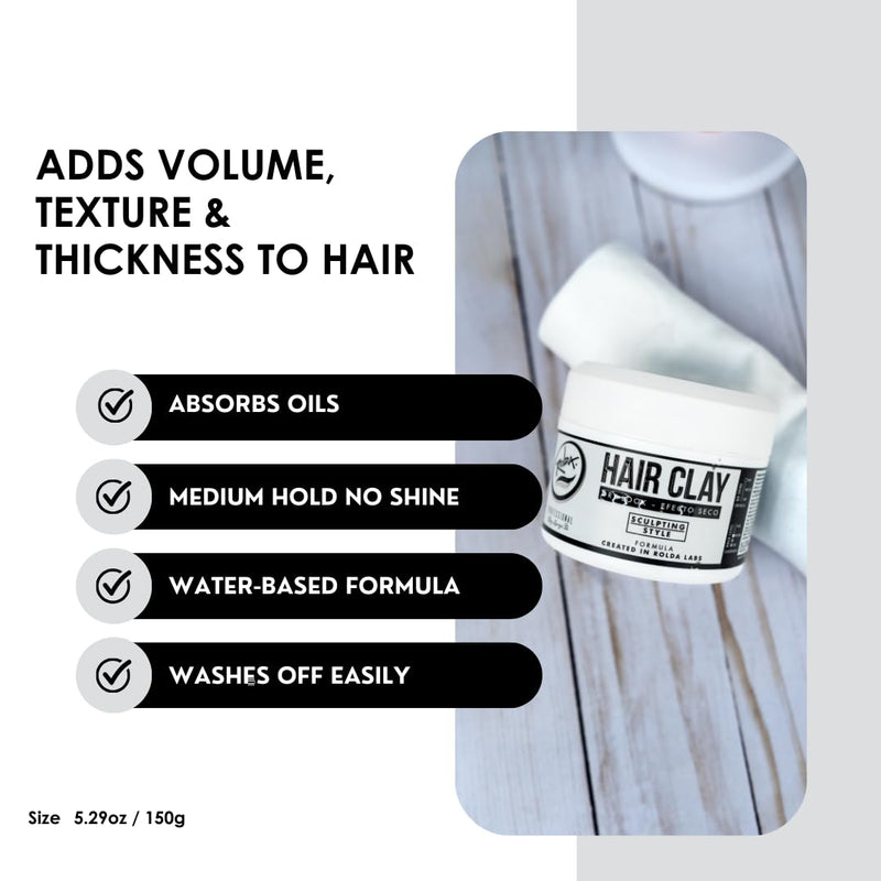 Rolda Hair Clay Medium Hold No Shine Matte Dry Look (150g/5.29oz)