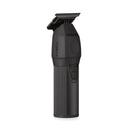 Matte black cordless hair trimmer with T-blade and power switch