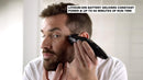 Beard & body trimmer trimming facial hair along the jawline