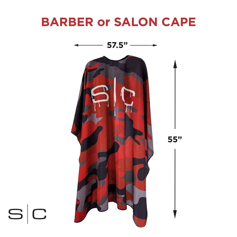 BARBER CAPE By Supreme Trimmer Professional Hair Style Waterproof Cape,  Salon Barber or Home Use - Red Logo 