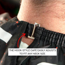 Supreme Trimmer Premium Hair Cutting Barber Cape w/ Hook Clip - Scarlet Ash