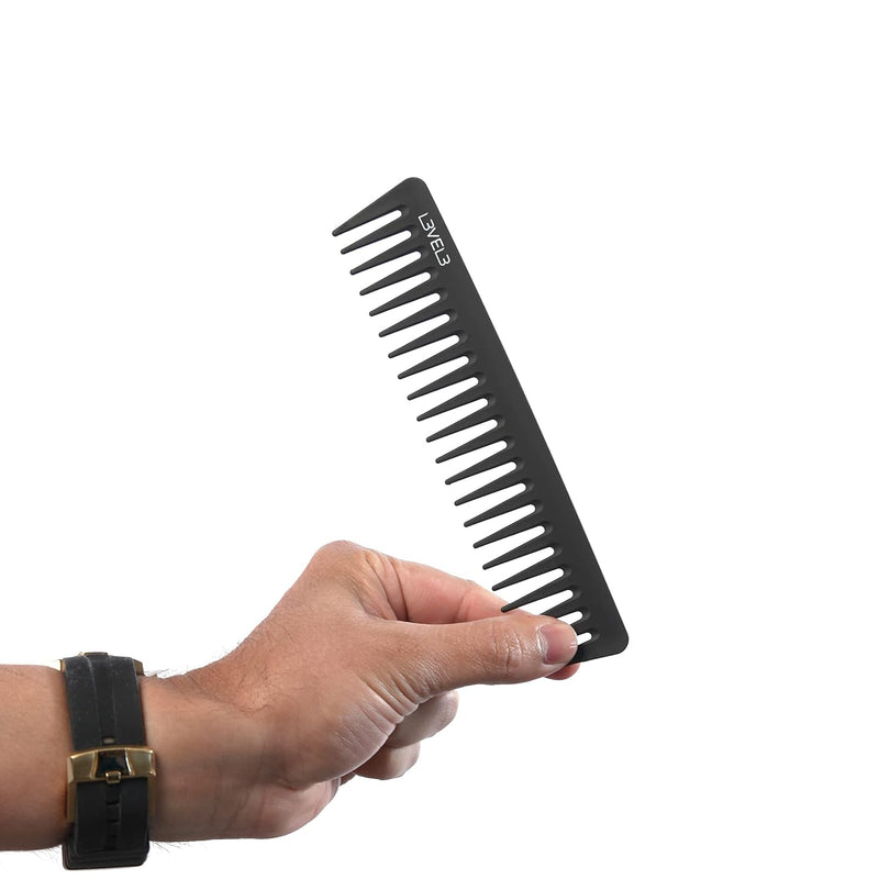 L3VEL3 9pc Barber & Hairstyling Carbon Comb Set