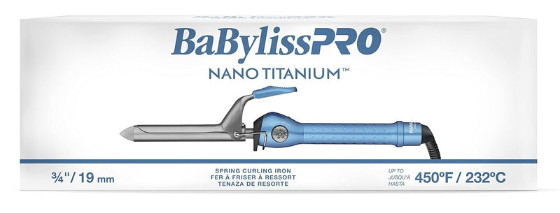 BaByliss PRO Nano Titanium Spring Curling Iron 3/4" (BNT75S)