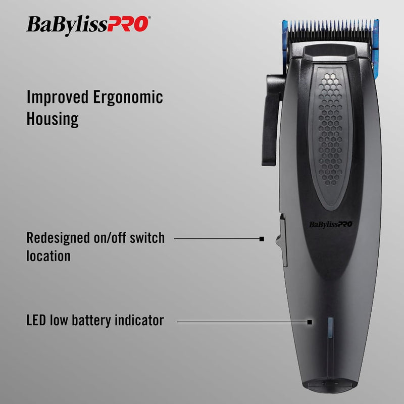 BaBylissPRO Limited Edition Lithium FX Cordless Ergonomic Clipper - Matte Black (FX673NSMB)