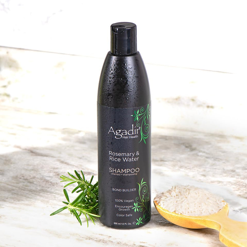 Agadir 100% Organic & Vegan Rosemary & Rice Water Shampoo w/ Bond Builder (355ml/12oz)