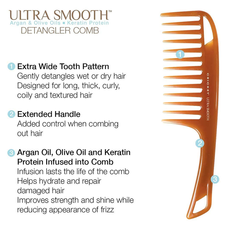 Cricket Ultra Smooth Argan, Olive & Keratin Infused Comb