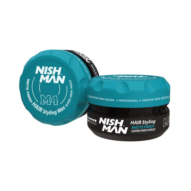Nishman M4 Super High Hold No Shine Hair Styling Matte Finish Wax (100ml/3.4oz)