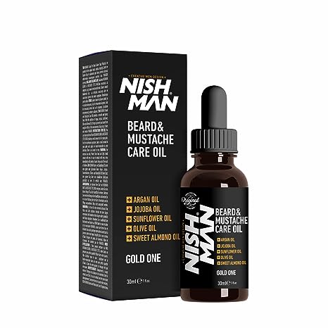Nishman Beard & Mustache Care Oil w/ Argan & Jojoba Oil (30ml/1oz)