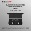BaBylissPRO FX3 Titanium Carbon-Nitride Standard-Tooth Ultra-Thin Replacement T-Blade (FX703B)