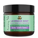 Lavender Mint hair & strong roots pure butter jar, mint-green label with purple text