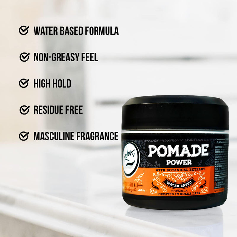 Rolda Power Pomade Extra Strong Hold High Shine Water Based w/ Botanical Extract (150g/5.29oz)