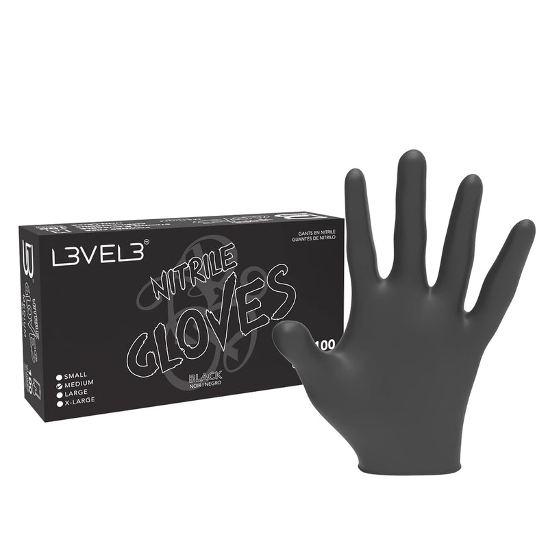 L3VEL3 Professional Nitrile Gloves 100pk - Black