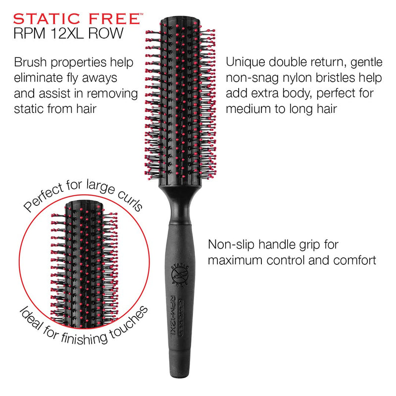 Cricket Static Free RPM Black Round Brush