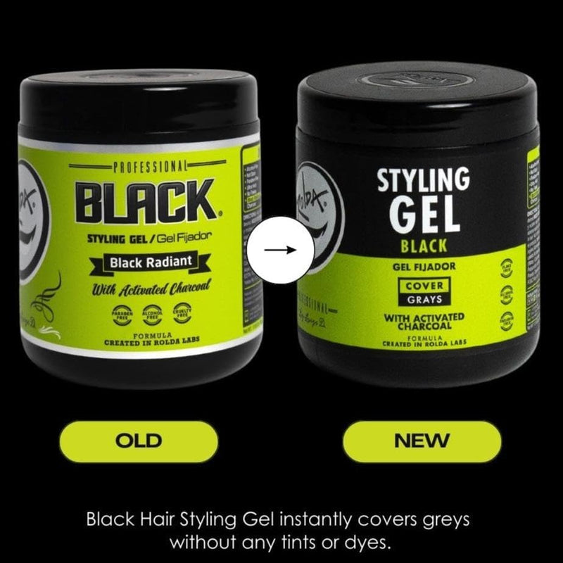 Rolda Extra Strong Hold Medium Shine Black Styling Gel w/ Activated Ch