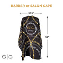 StyleCraft Professional Water Resistant Barber Chain Design Hair Cutting Cape - One Size