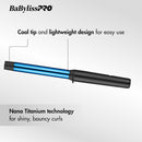 BaBylissPRO Nano Titanium Limited Edition Black & Blue Professional Curling Wand - 1" (BNTWMB100UC)