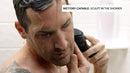 Beard & body trimmer held for grooming with attached guard