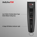BaBylissPRO FX3 Matte Black Professional High-Torque Cordless Clipper (FXX3CB)