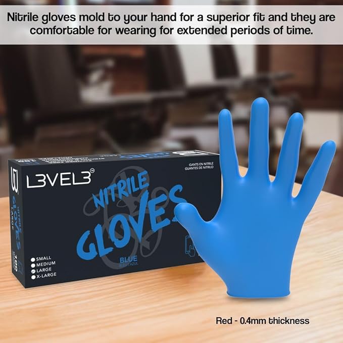 L3VEL3 Professional Nitrile Gloves 100pk - Blue