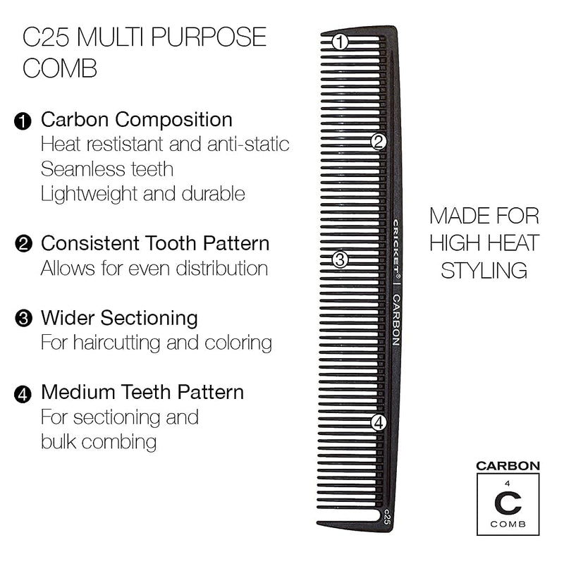 Cricket Carbon Static-Free & Heat Resistant Cutting Comb