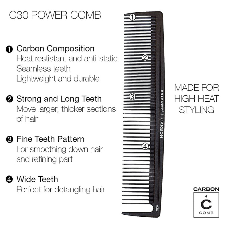 Cricket Carbon Static-Free & Heat Resistant Cutting Comb