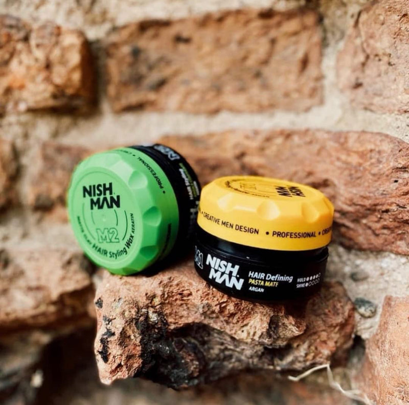 Nishman M2 Strong Hold Low Shine Hair Styling Matte Clay Wax - Keratin (100ml/3.4oz)