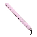 Pink ultra-thin flat iron with black cord and BaBylissPRO logo