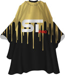 Supreme Trimmer Premium Hair Cutting Barber Cape w/ Hook Clip - Gold Drip