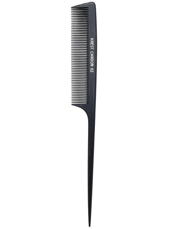 Krest Carbon Heat-Resistant 9" Fine Tooth Rat Tail Comb (CR82)