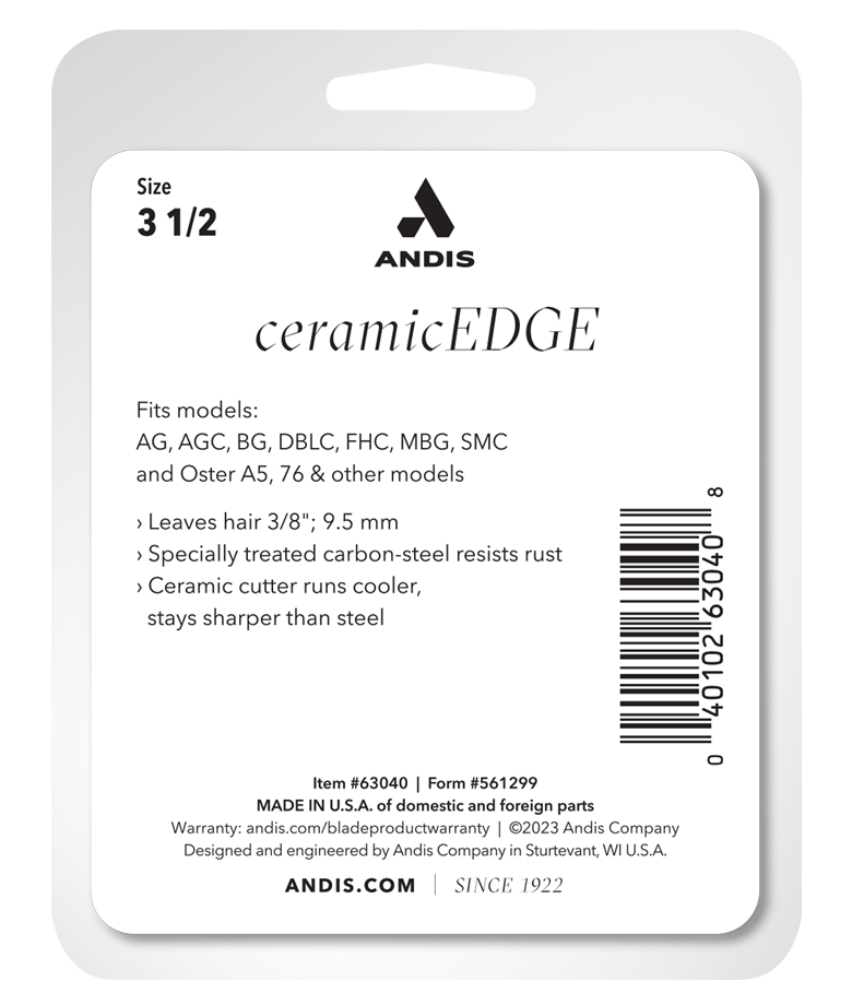 Andis Ceramic Edge Detachable Graduation Replacement Blade - Size 3 1/2 (63040)