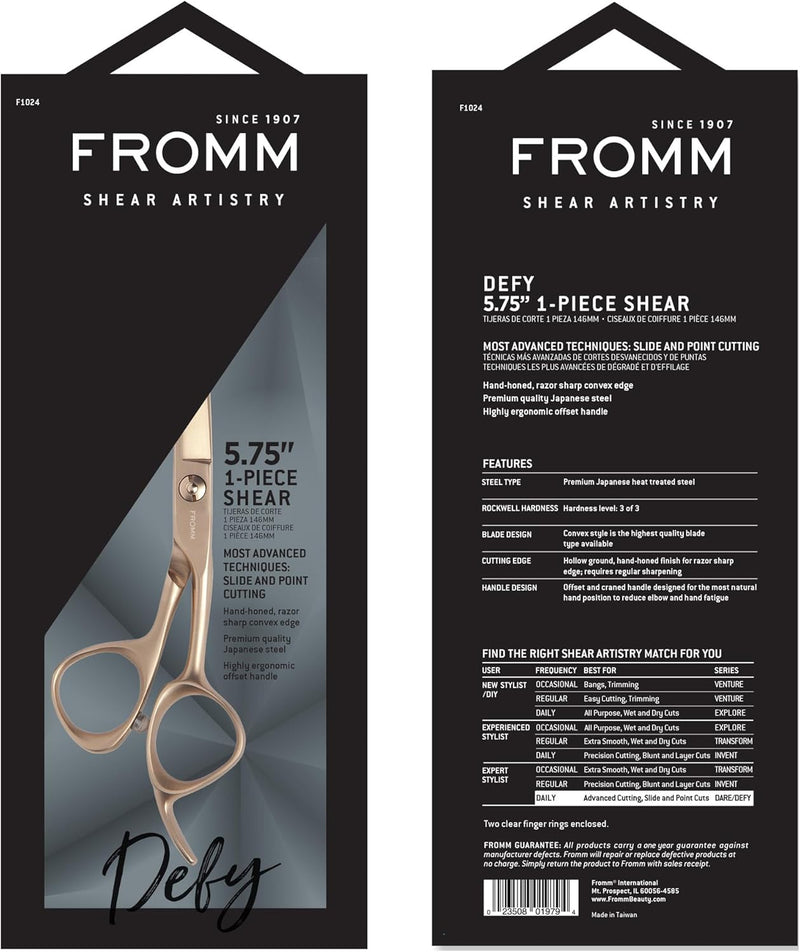 FROMM Defy 5.75" Matte Gold 1pc Hair Cutting Shear