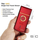 StyleCraft Uno USB Rechargeable Single Foil Shaver - Red (SCUNOSFSR)