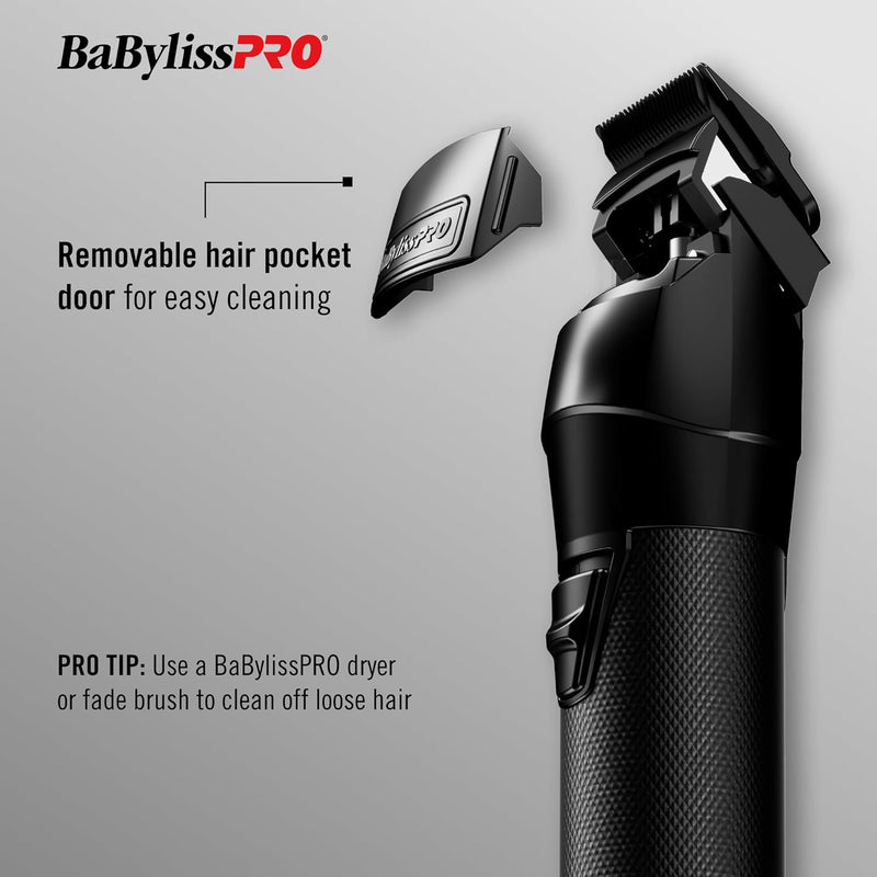 BaBylissPRO FXONE BLACKFX All-Metal Interchangeable-Battery Cordless Clipper (FX899MB)