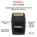StyleCraft Rebel Super Torque Cord/Cordless Foil Shaver (SC802B)