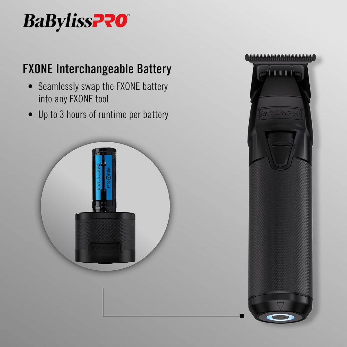 BaByliss PRO Black FX One All-Metal Interchangeable-Battery