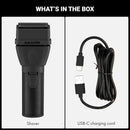 BaBylissPRO shaver and USB-C charging cord set in matte black