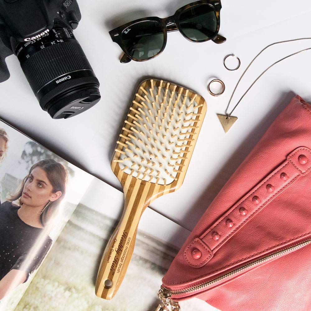Olivia Garden Healthy Hair Eco Friendly Bamboo Ionic Massage Paddle Co