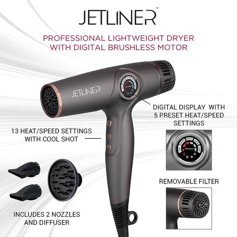 StyleCraft Silver Bullet Jetliner Professional Hair Dryer w/ Digital Motor