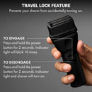 BaBylissPRO matte black shaver with power button and travel-lock feature