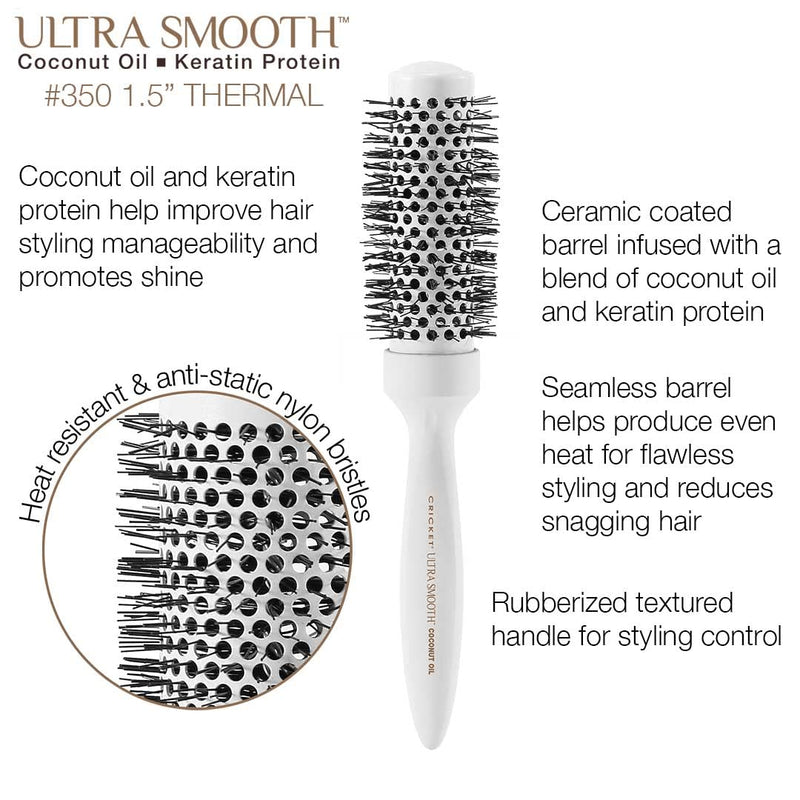 Cricket Ultra Smooth Coconut + Keratin Infused Thermal Brush Collection