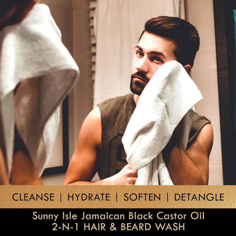 Sunny Isle Jamaican Black Castor Oil Formulated Just For Men 2-N-1 Hair & Beard Wash (360ml/12oz)