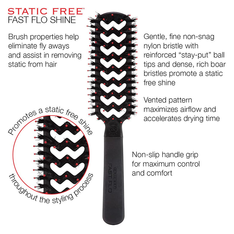 Cricket Static Free Fast Flo Shine Brush