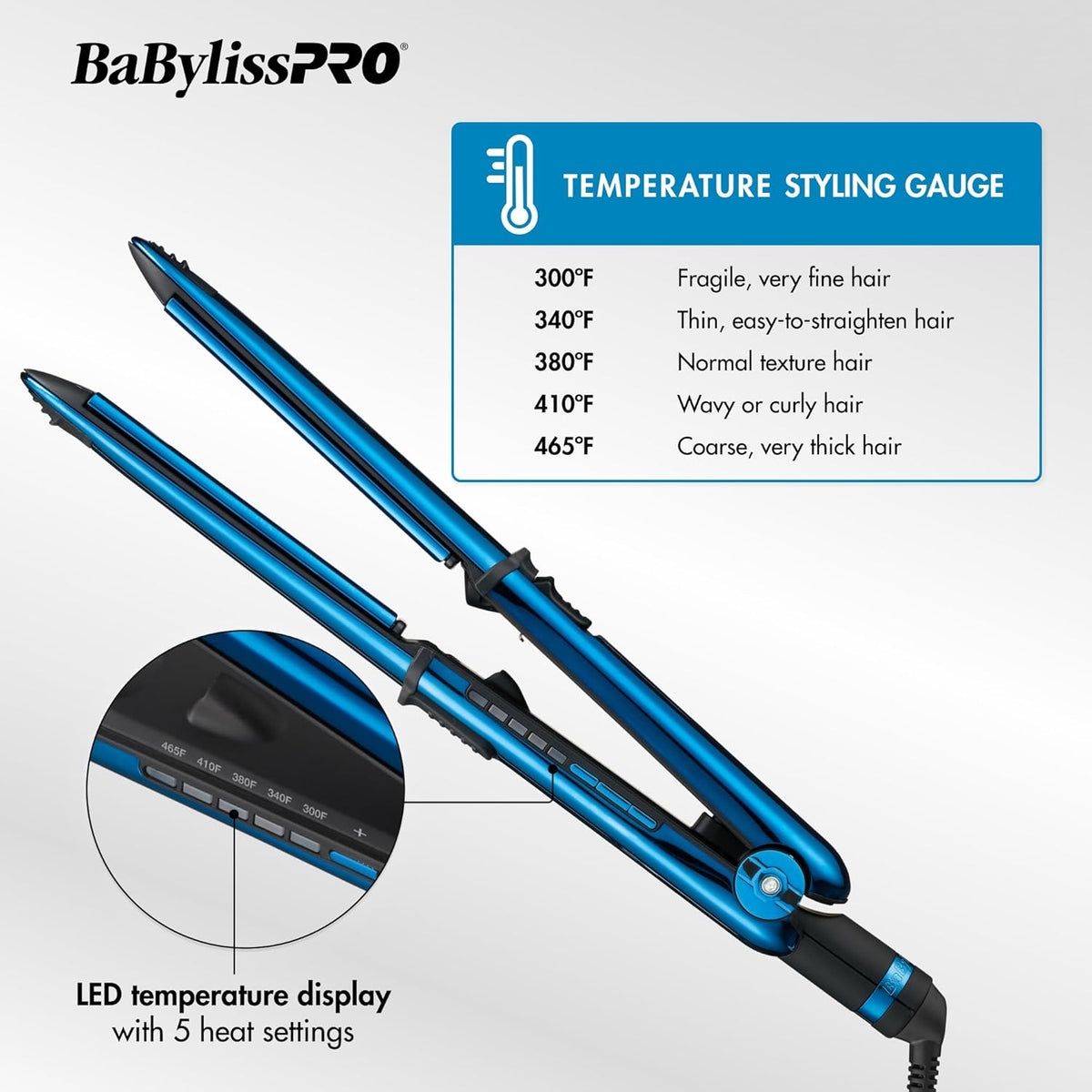 BaBylissPRO Limited Edition Black & Blue Nano Titanium Prima 3000 Flat