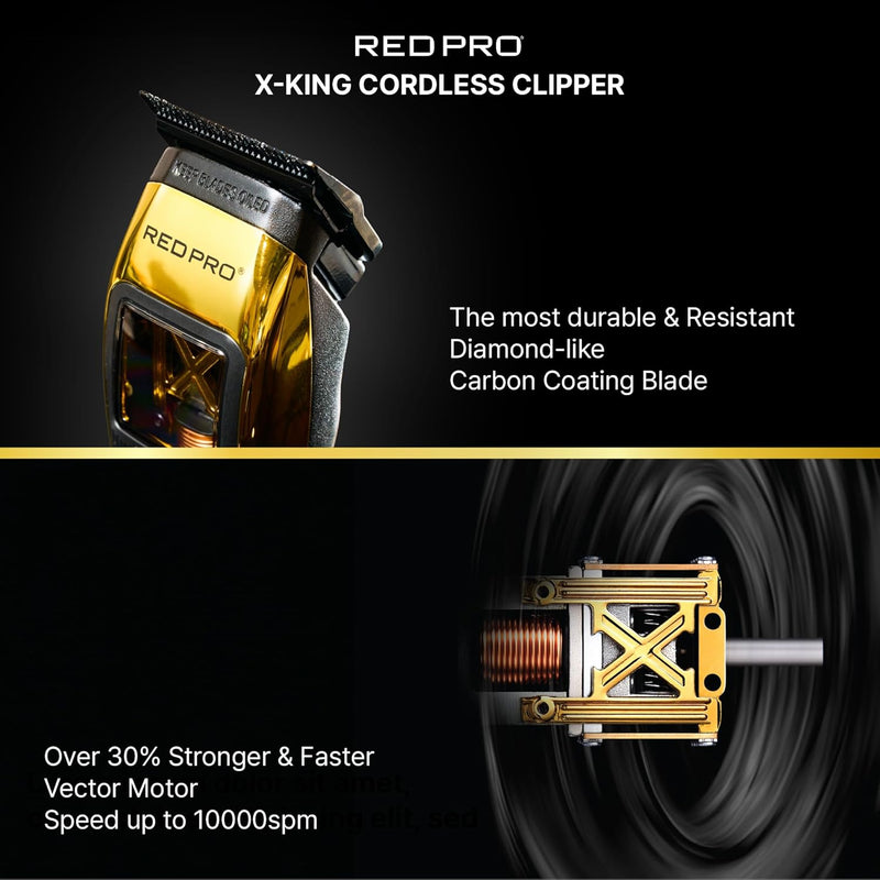Red PRO X-King Vector Cordless Clipper