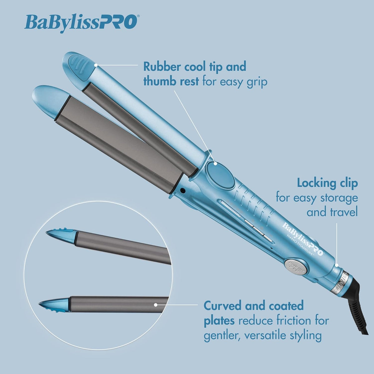 Nib- BaBylissPro UCURLER Straighten• Wave, Or Curl Babylisspro Nano Titanium U-Styling Iron - Planet Beauty main image 2